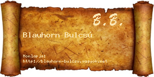 Blauhorn Bulcsú névjegykártya