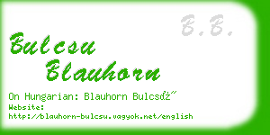 bulcsu blauhorn business card